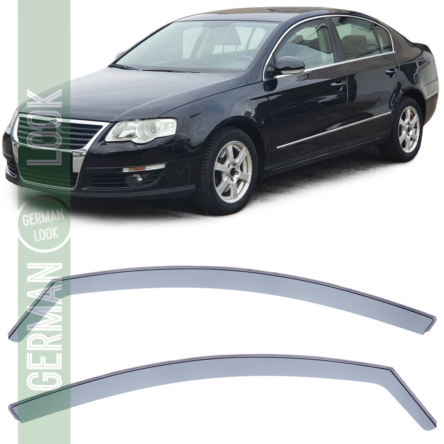 Déflecteur de vent et de pluie, protection contre le vent, fumée noire, pour VW Passat 3C B6 B7 05-14