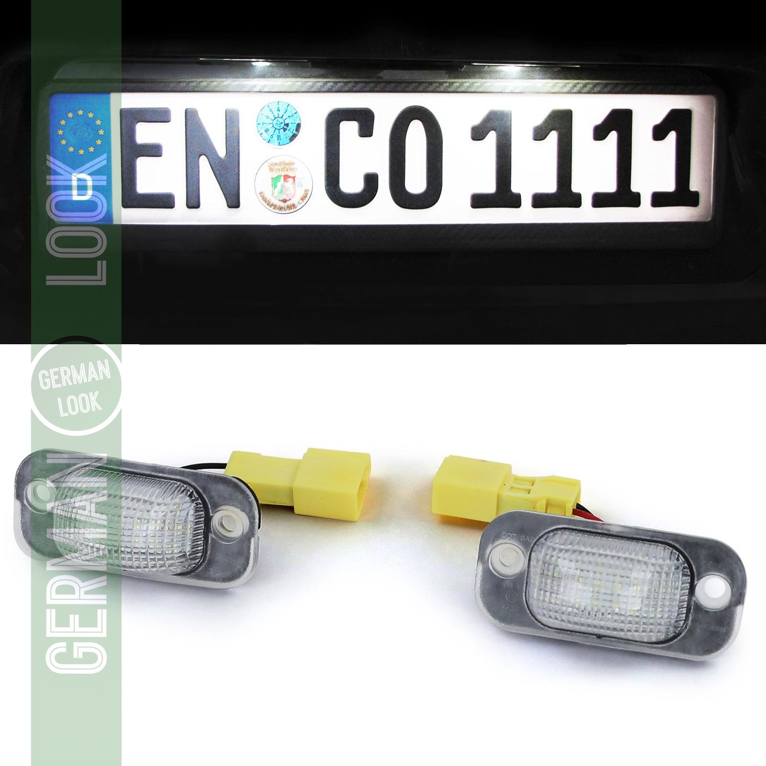 Éclairage de plaque d'immatriculation LED blanc 6000K pour VW Golf 2 83-92 Jetta 2 84-92