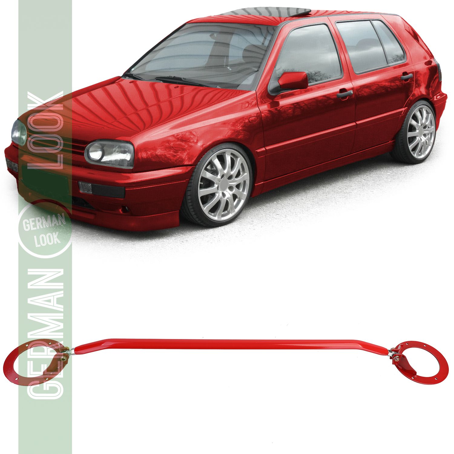 Barre anti-rapprochement aluminium noire réglable à l'avant pour VW Golf 3 Vento Passat 35i