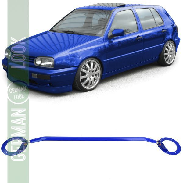 Barre anti-rapprochement en aluminium bleu avant 3 pièces réglable pour VW Golf 3 Vento Passat 35i