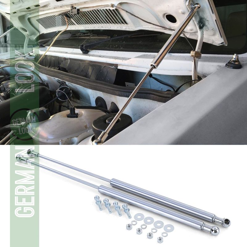 Paire d'amortisseurs de levage de capot chromés pour VW Golf 1 Berline Cabrio 74-93