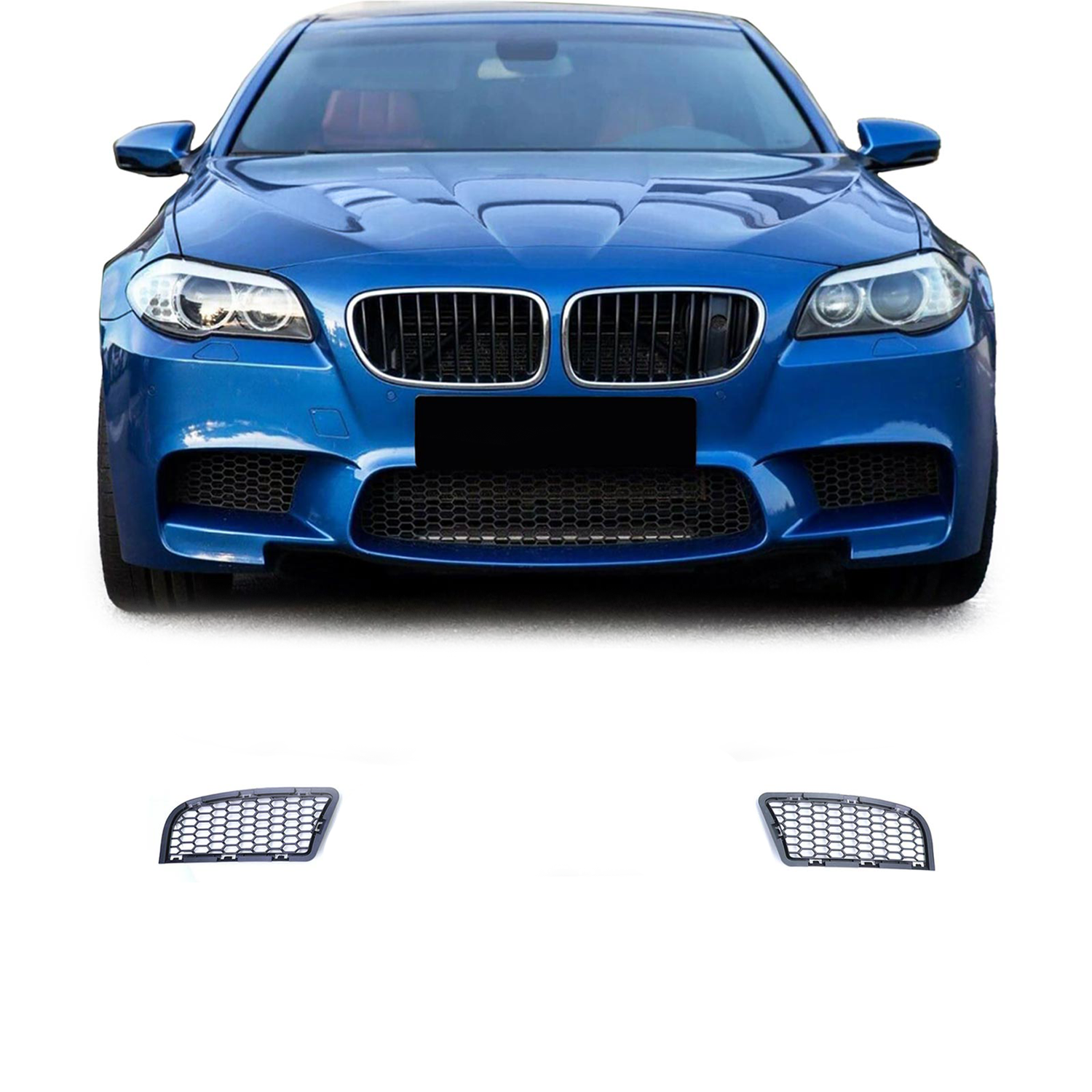 2 Grelhas de Para-choques dianteiro para BMW Série 5 F10 F11 M5 - Sem faróis de nevoeiro