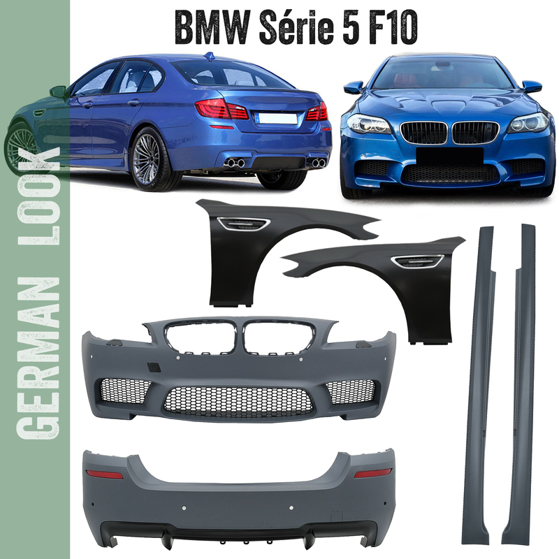 Kit carrosserie / Bodykit / Pare-chocs pour BMW Série 5 F10 2011-2017 - Look M5 + Ailes M5
