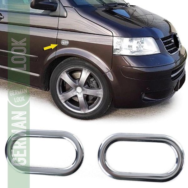 Clignotant latéral entourage inox pour VW T5 Golf 3 4 Seat Ibiza Ford Fiesta