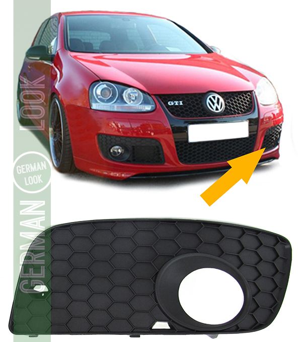 Cache antibrouillard de grille de pare-chocs gauche pour VW Golf 5 04-08 GTI GTD