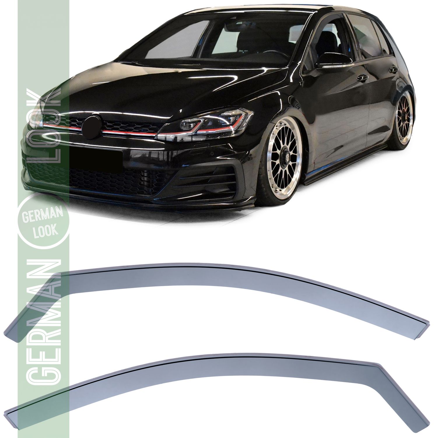 Déflecteur d'air déflecteur de pluie protection contre le vent fumée noire pour VW Golf 7 12-19 5 portes