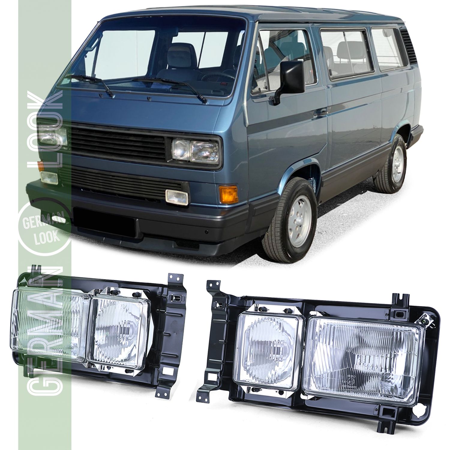 Paire de phares doubles phares rectangulaires pour VW T2 T3 79-92
