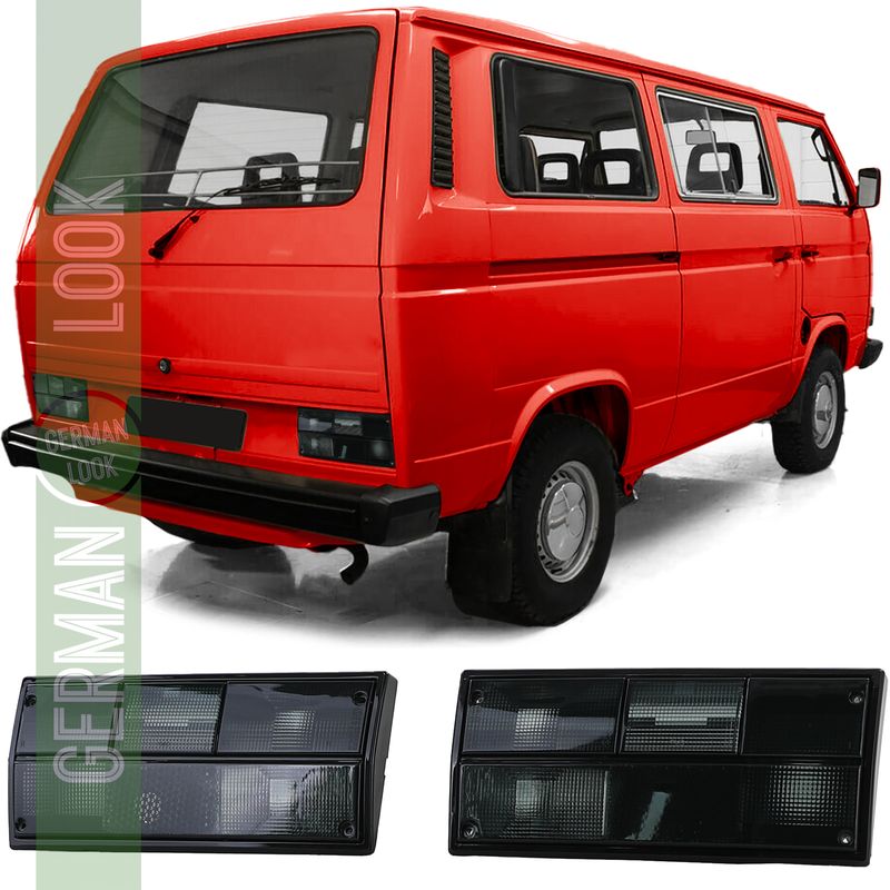 Paire de feux arrières noirs fumés pour VW Bus Kasten Transporter T3 79-92