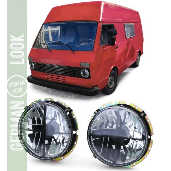 Phare en verre transparent noir fumé avec réticule pour VW LT 28 35 40 45 75-85