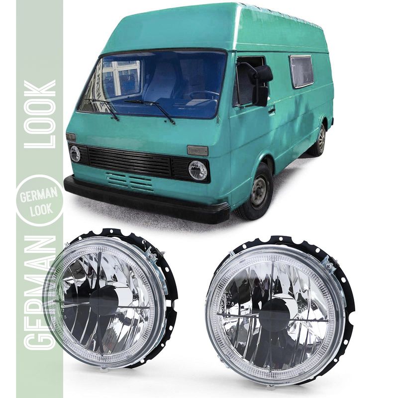 Verre clair yeux d'ange phare réticule noir pour VW LT 28 35 40 45 75-85