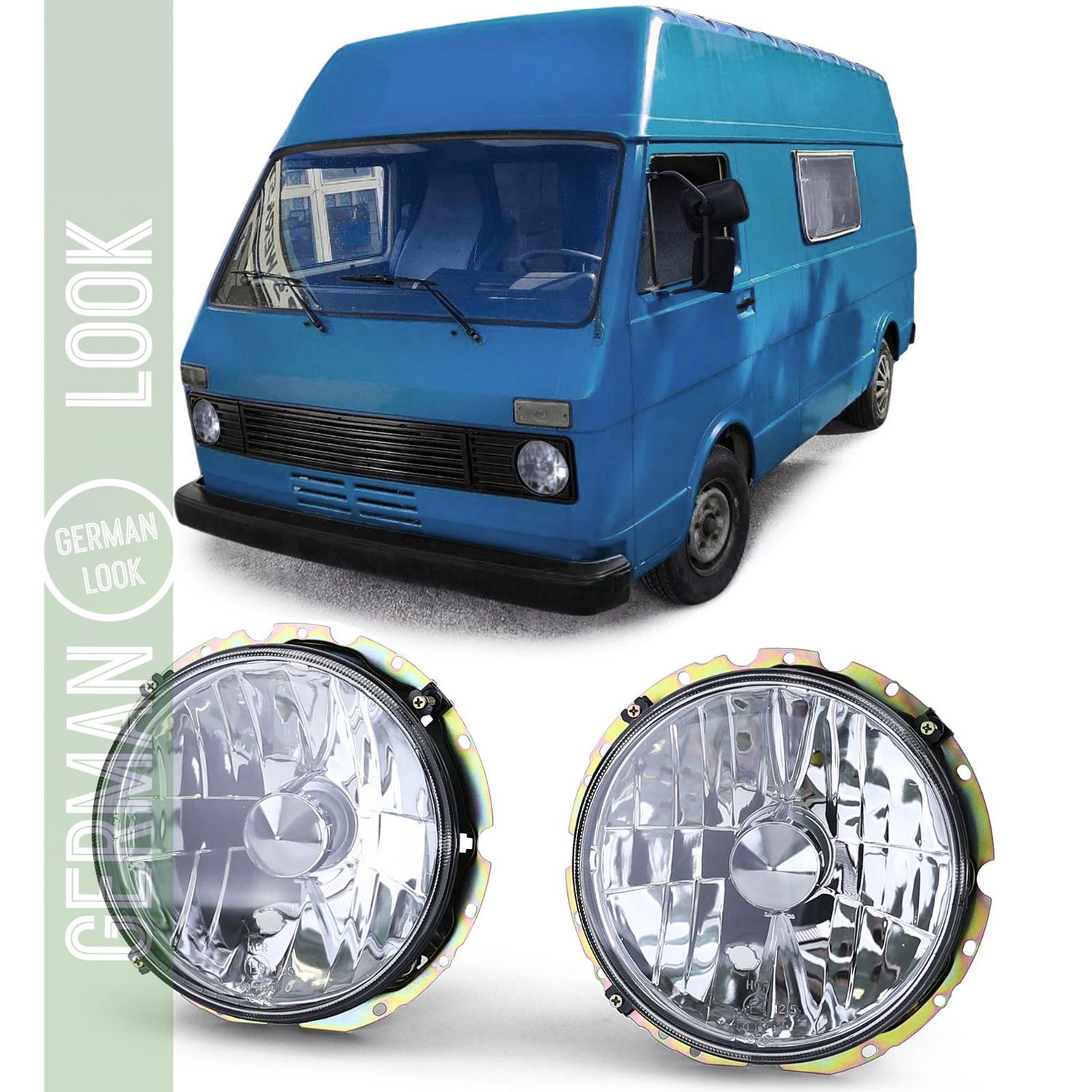 Phare en verre transparent H4 chromé pour VW LT 28 35 40 45 75-85