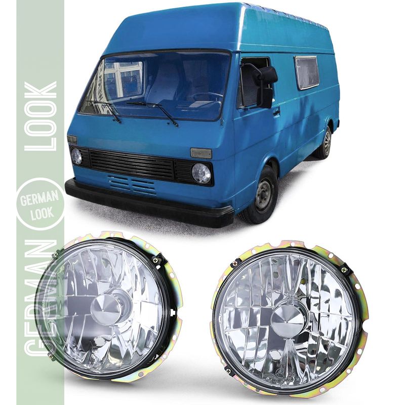 Phare en verre transparent H4 chromé pour VW LT 28 35 40 45 75-85