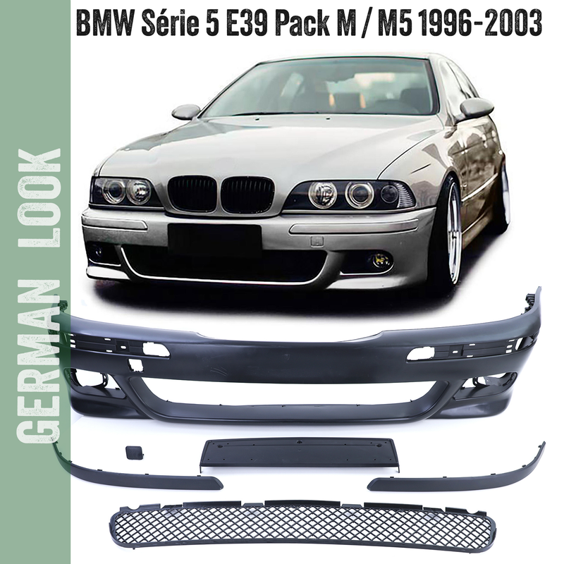 Pare-chocs avant pour BMW Série 5 E39 1995-2003 Pack M M5 + Support de plaque