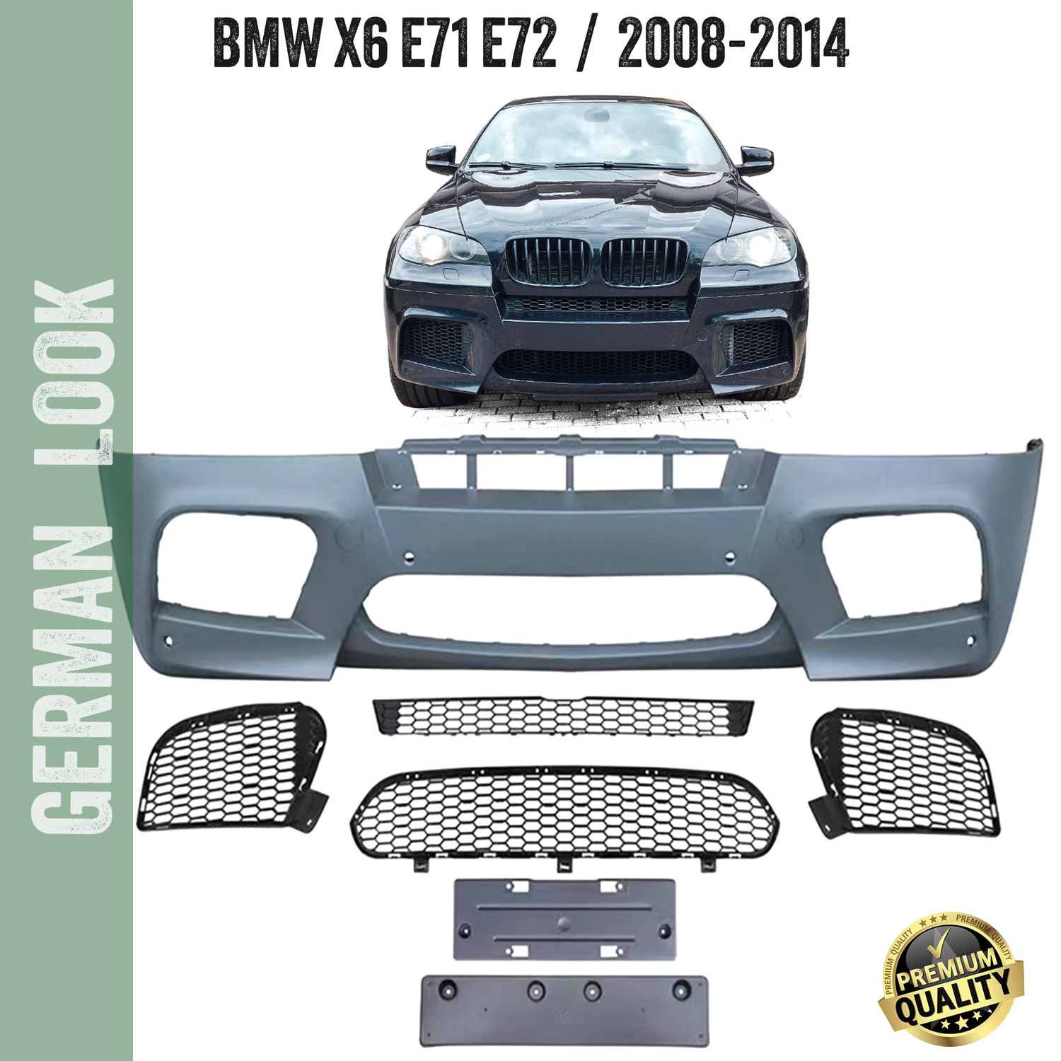 Pára-choques frontal desportivo para BMW X6 E71 E72 2008-2014 - Look M