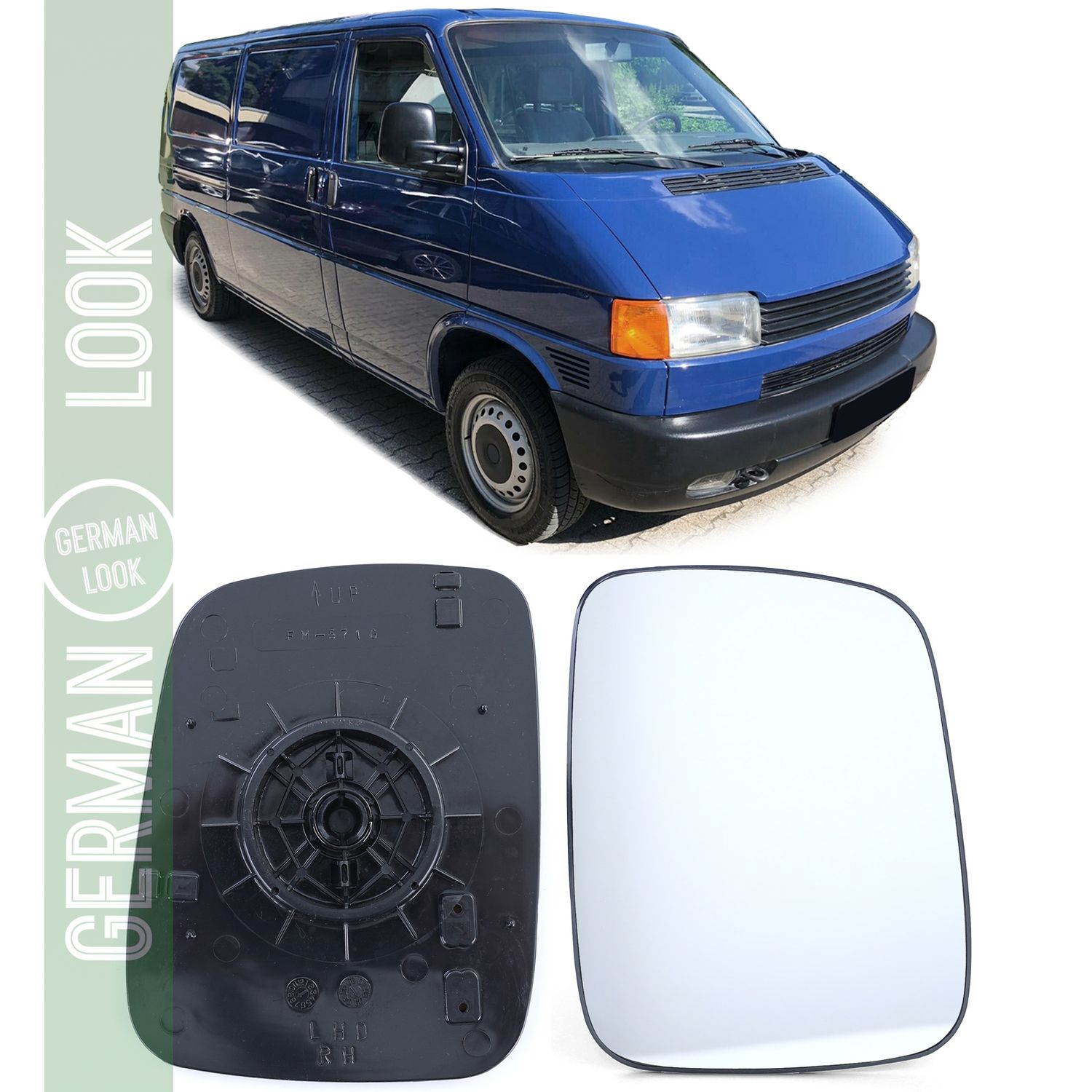 Verre de rétroviseur droit pour VW Bus T4 90-03