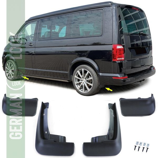 Jeu de bavettes avant et arrière noires pour VW Bus T5 T5.1 T6 T6.1 à partir de 03