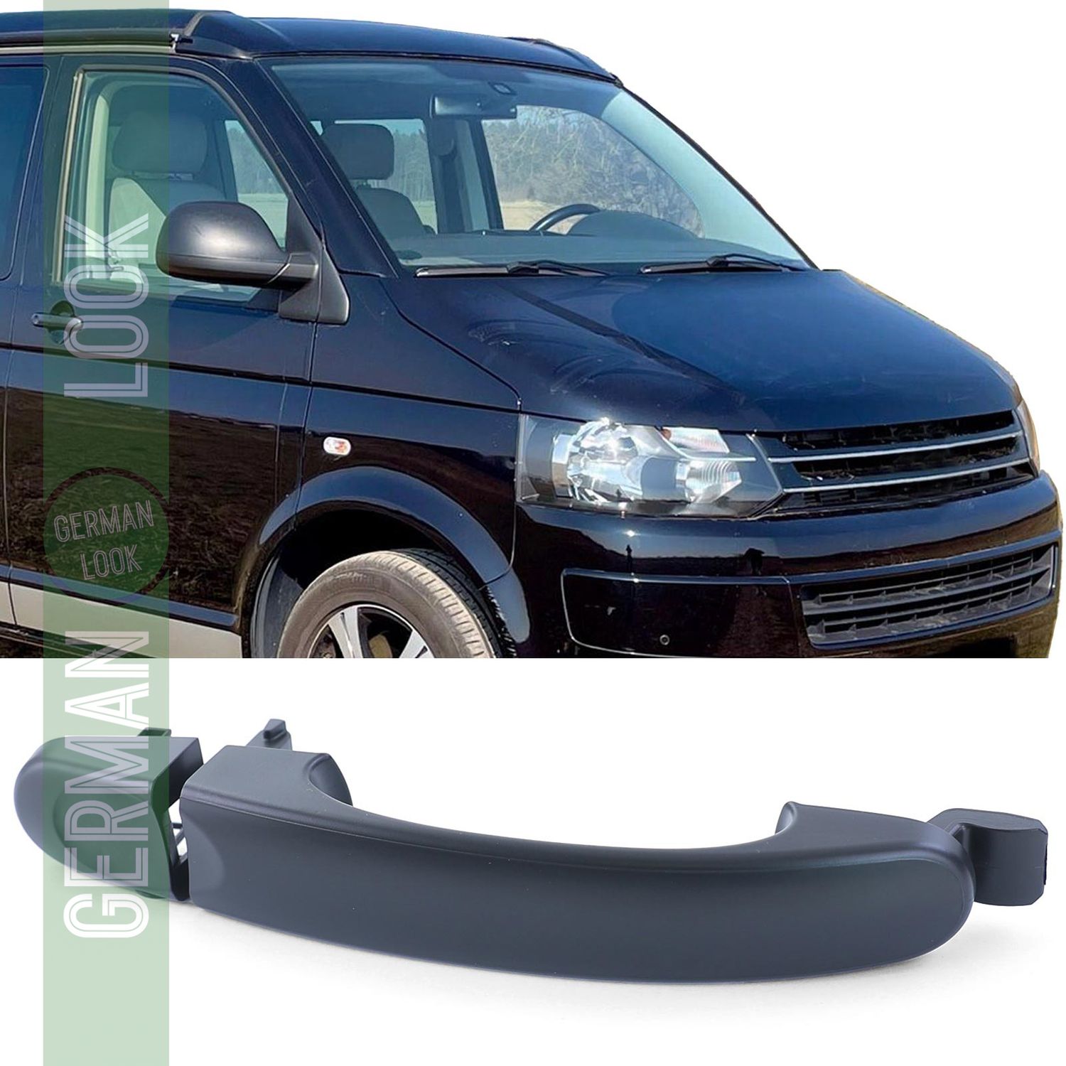 Poignée de porte ouvre-porte extérieur noir porte passager droite pour VW Bus T5 03-09
