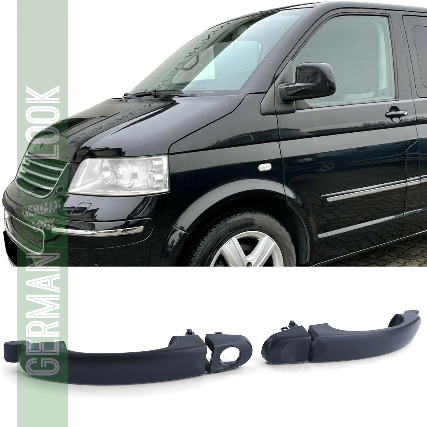 Poignées de porte ouvre-porte extérieur noir paire gauche droite pour VW Bus T5 03-09