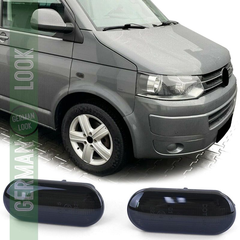 Barre lumineuse LED clignotants latéraux noir pour VW T5 Transporter Caravelle Multivan à partir de 03