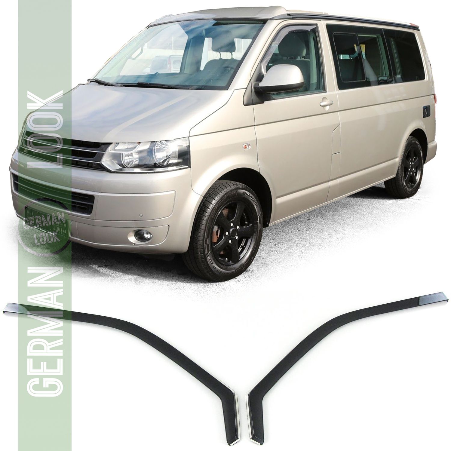 Déflecteur d'air et de pluie, protection contre le vent, fumée noir pour VW Bus T5 T6 à partir de 2003