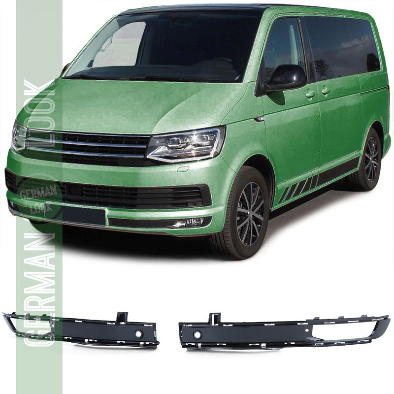 Cadre de calandre antibrouillard pare-chocs noir brillant pour VW T6 2015-2019 avec PDC