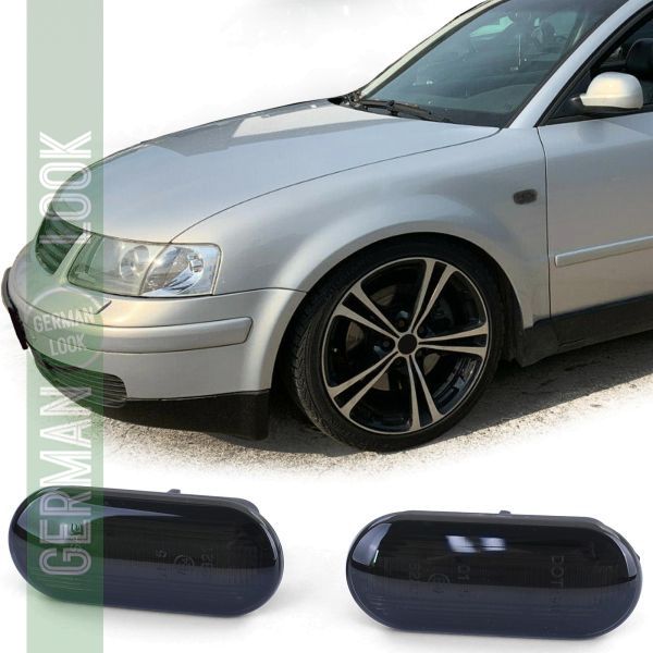 Barre lumineuse LED clignotants latéraux noirs pour VW Passat 3B 3BG Polo 6N 9N Sharan Vento