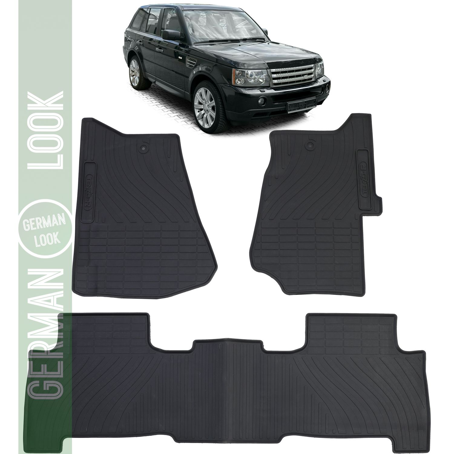 Tapis de sol en caoutchouc noir premium pour Range Rover Sport LM LS 2004-2013