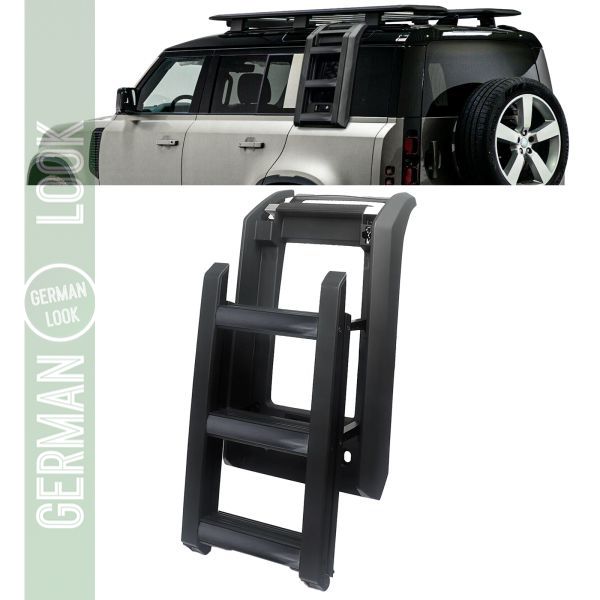 Échelle de toit échelle latérale noir brillant pour Land Rover Defender 90 110 à partir de 2019