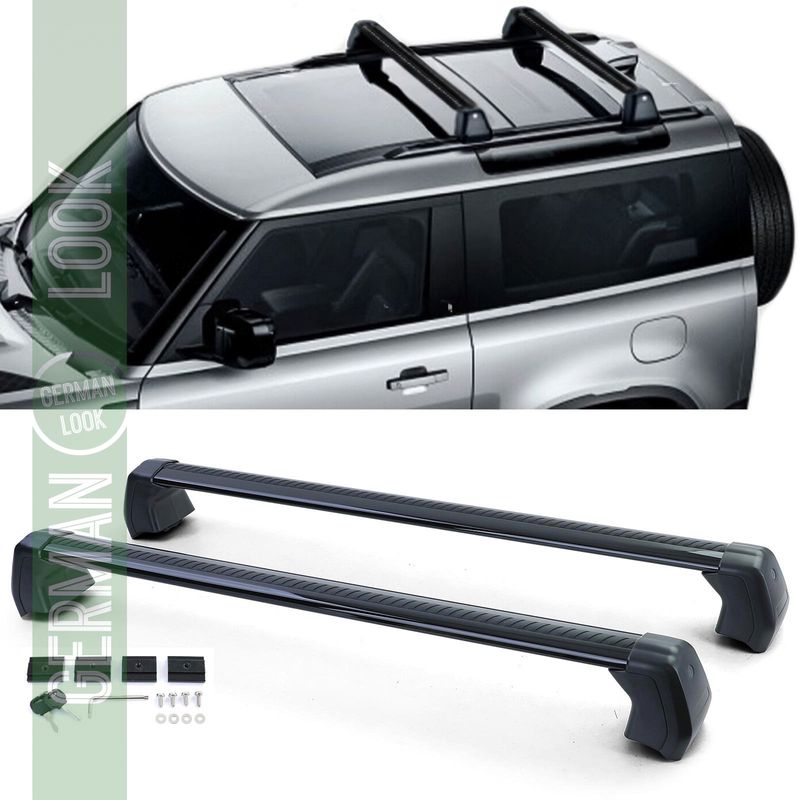 Barres de toit en aluminium noir pour Land Rover Defender 90 L663 à partir de 2019