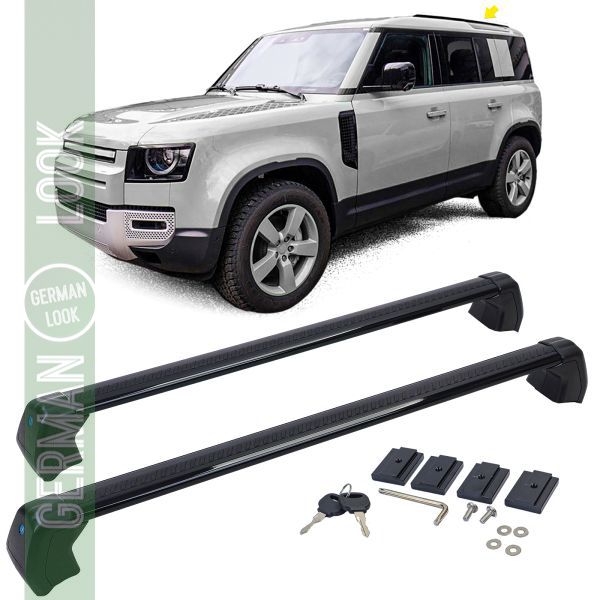 Barres transversales de galerie de toit en aluminium noir pour Land Rover Defender 110 L663 à partir de 19