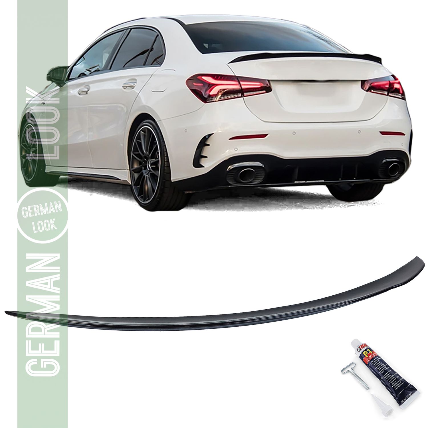 Becquet arrière sport noir brillant pour Mercedes V177 berline à partir de 2018