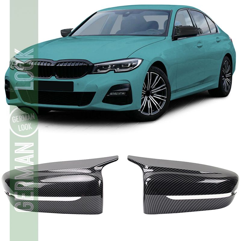 Coques de rétroviseurs de rechange aspect carbone pour BMW G20 G21 G30 G31 G11 G14 G15.