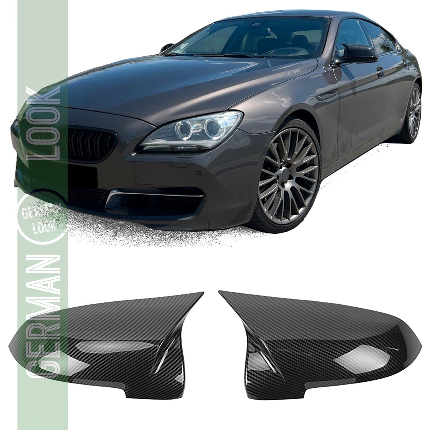 Coques de rétroviseurs de rechange aspect carbone pour BMW F10 F11 F06 F012 F13 F01 F02