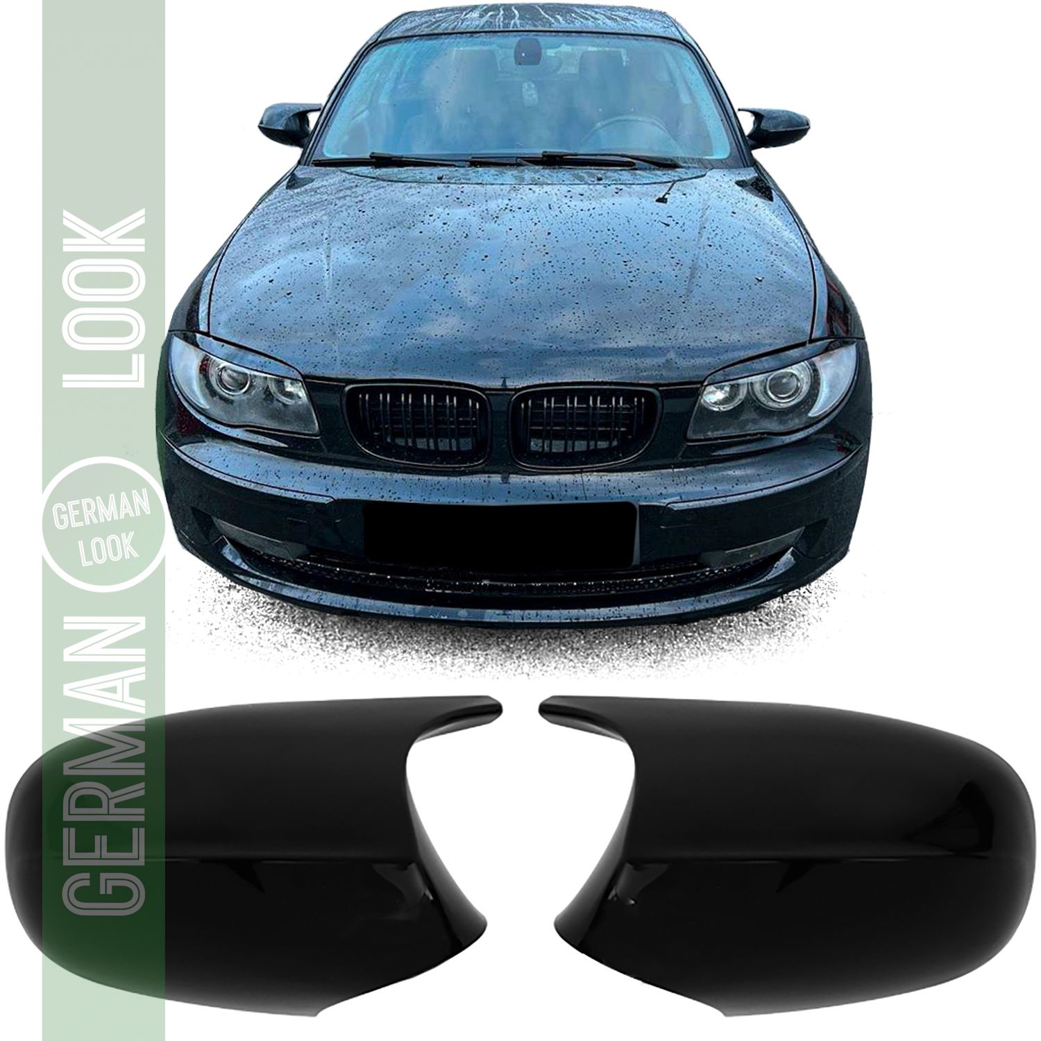 Coques de rétroviseurs de rechange noires brillantes pour BMW E81 E82 E87 E88 Facelift