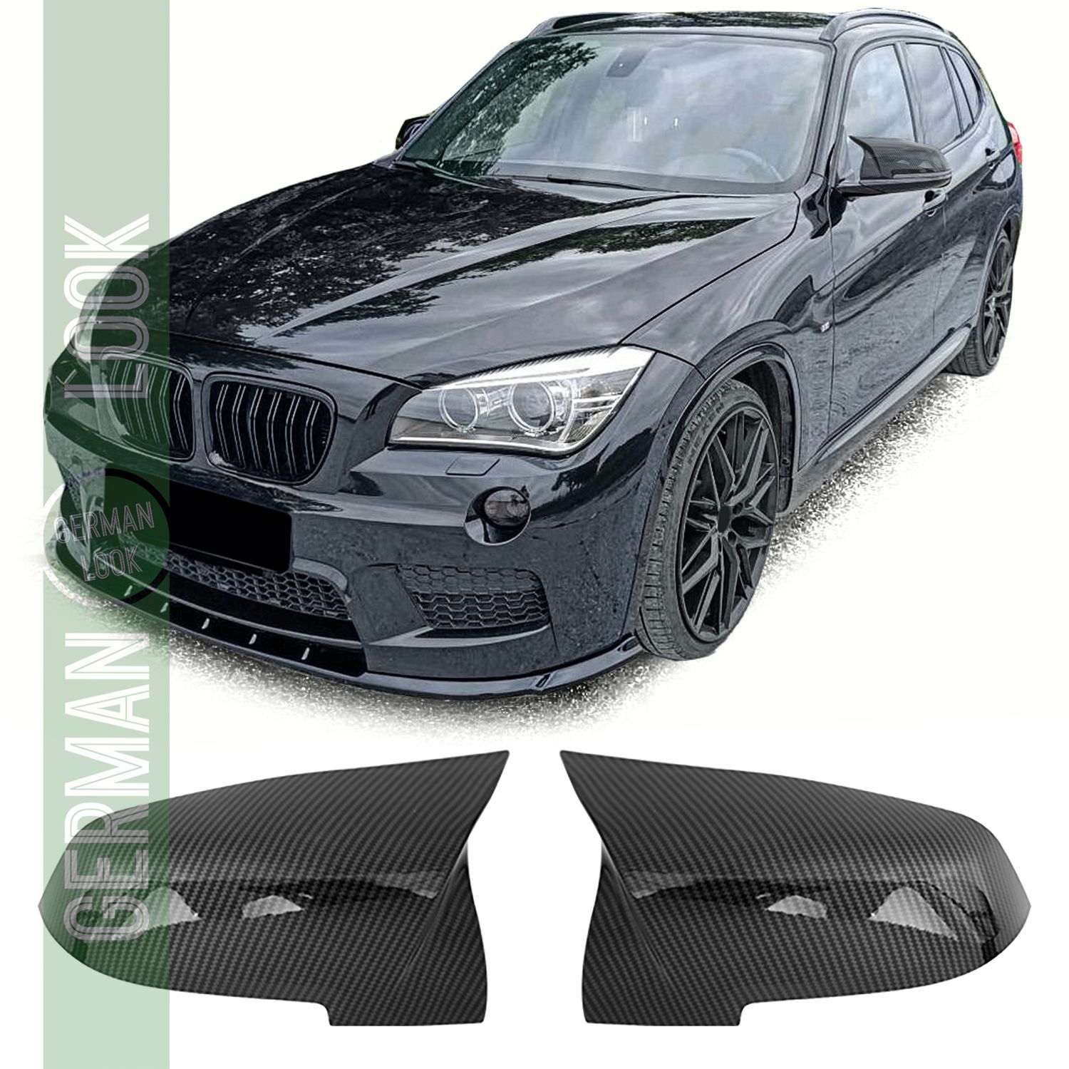 Coques de rétroviseurs de rechange aspect carbone pour BMW X1 E84 Facelift + i3