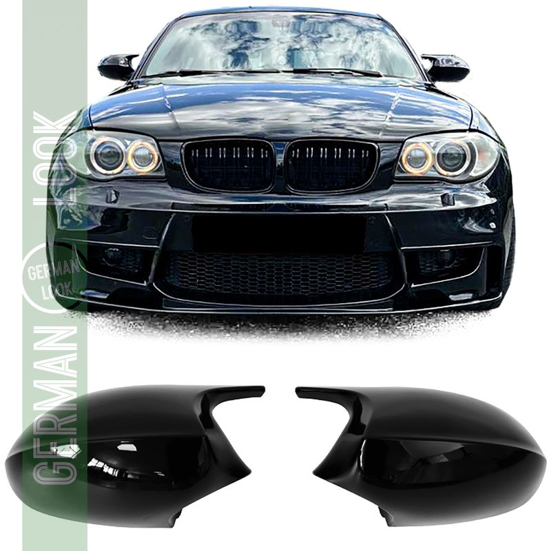 Coques de rétroviseurs de rechange noir brillant pour BMW E81 E82 E87 E88 pré-lifting
