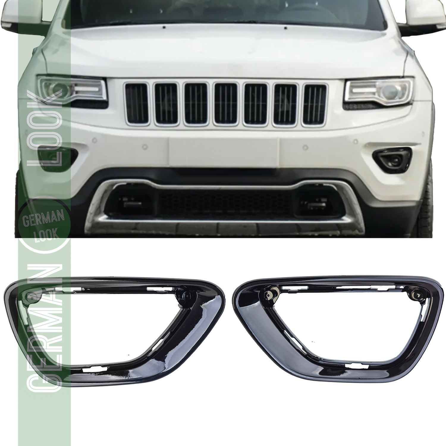 Entourage de phare antibrouillard noir brillant pour Jeep Grand Cherokee WK2 14-17