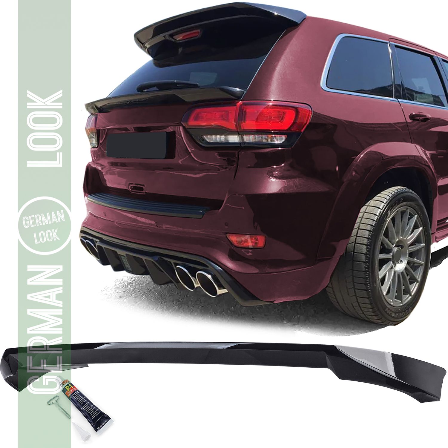 Becquet de toit arrière noir brillant pour Jeep Grand Cherokee WK2 14-20