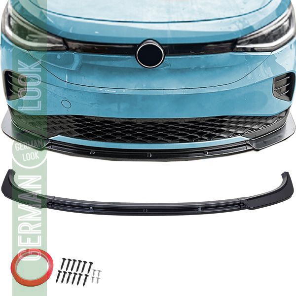 Lèvre de spoiler avant noir brillant sur mesure pour VW ID.4