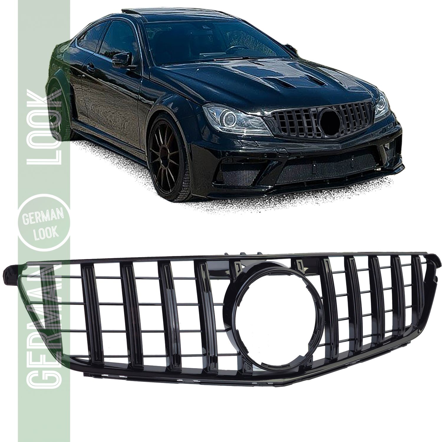 Calandre sport noir brillant pour Mercedes Classe C W204 S204 C204
