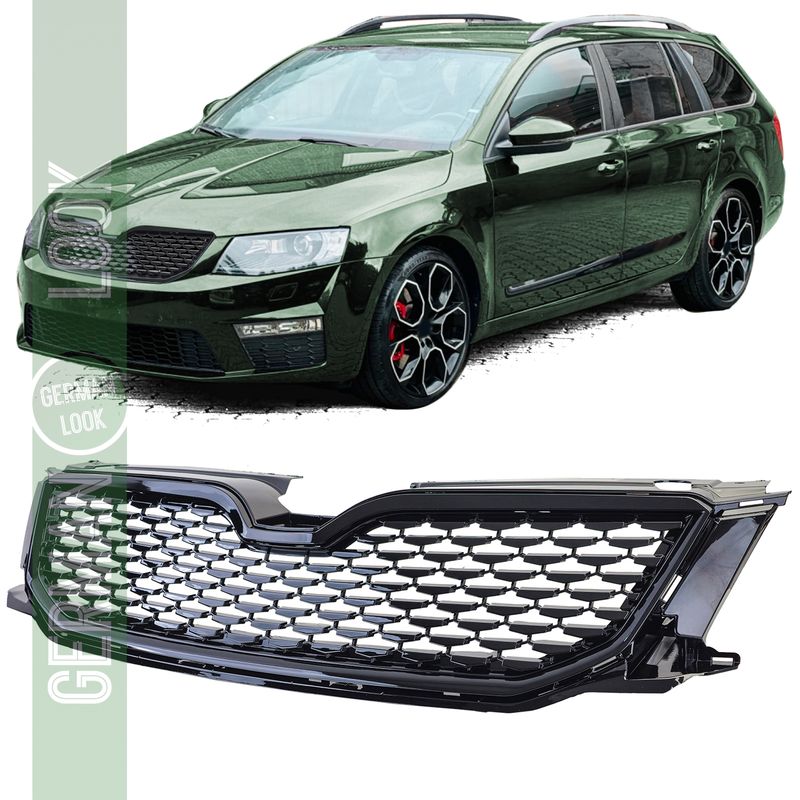 Calandre sport noir chromé pour Skoda Octavia 5E pré-lifting 12-17