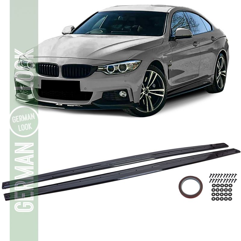 Fixation jupes latérales noir brillant sur mesure pour BMW Série 4 F32 F33 F36 13-21