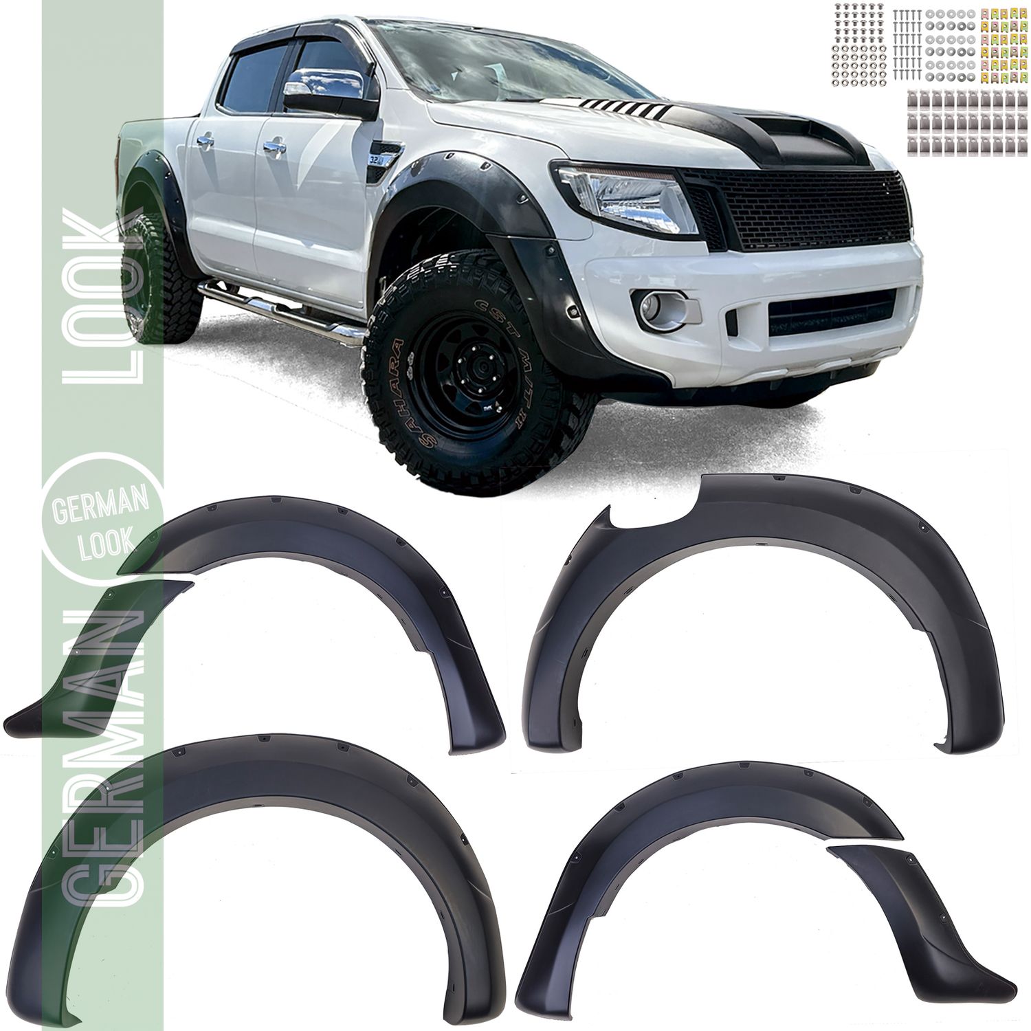Kit d'extension de passage de roue de garde-boue 9 pouces pour Ford Ranger T6 12-16