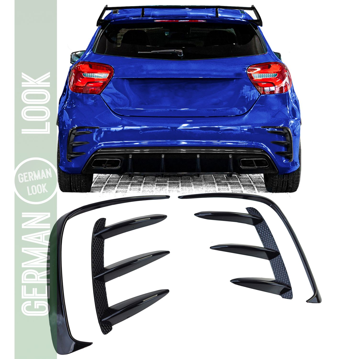 Spoilerwings set rabats séparateur pare-chocs arrière pour Mercedes A W176 13-18