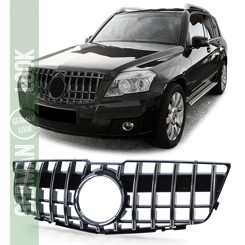 Calandre sport noir brillant chrome pour Mercedes GLK X204 08-12 pré-lifting