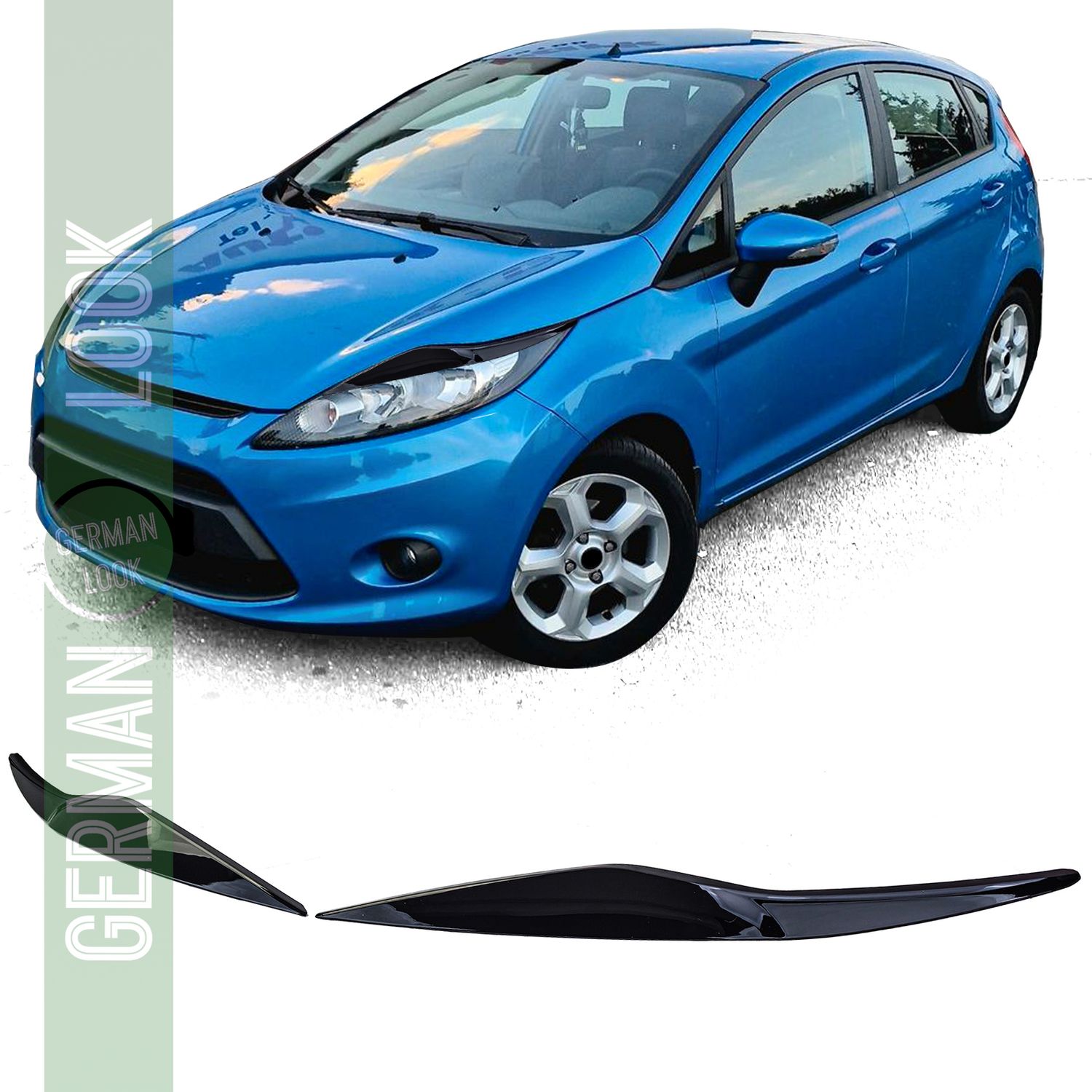 Couvre phares evil eye noir brillant pour Ford Fiesta 08-12