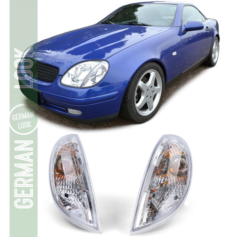 Clignotants en verre transparent avec ampoules pour Mercedes SLK R170 1996-2004