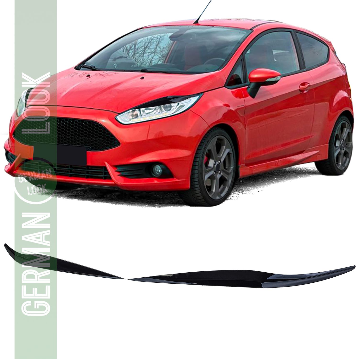 Couvre phares evil eye noir brillant pour Ford Fiesta 12-17