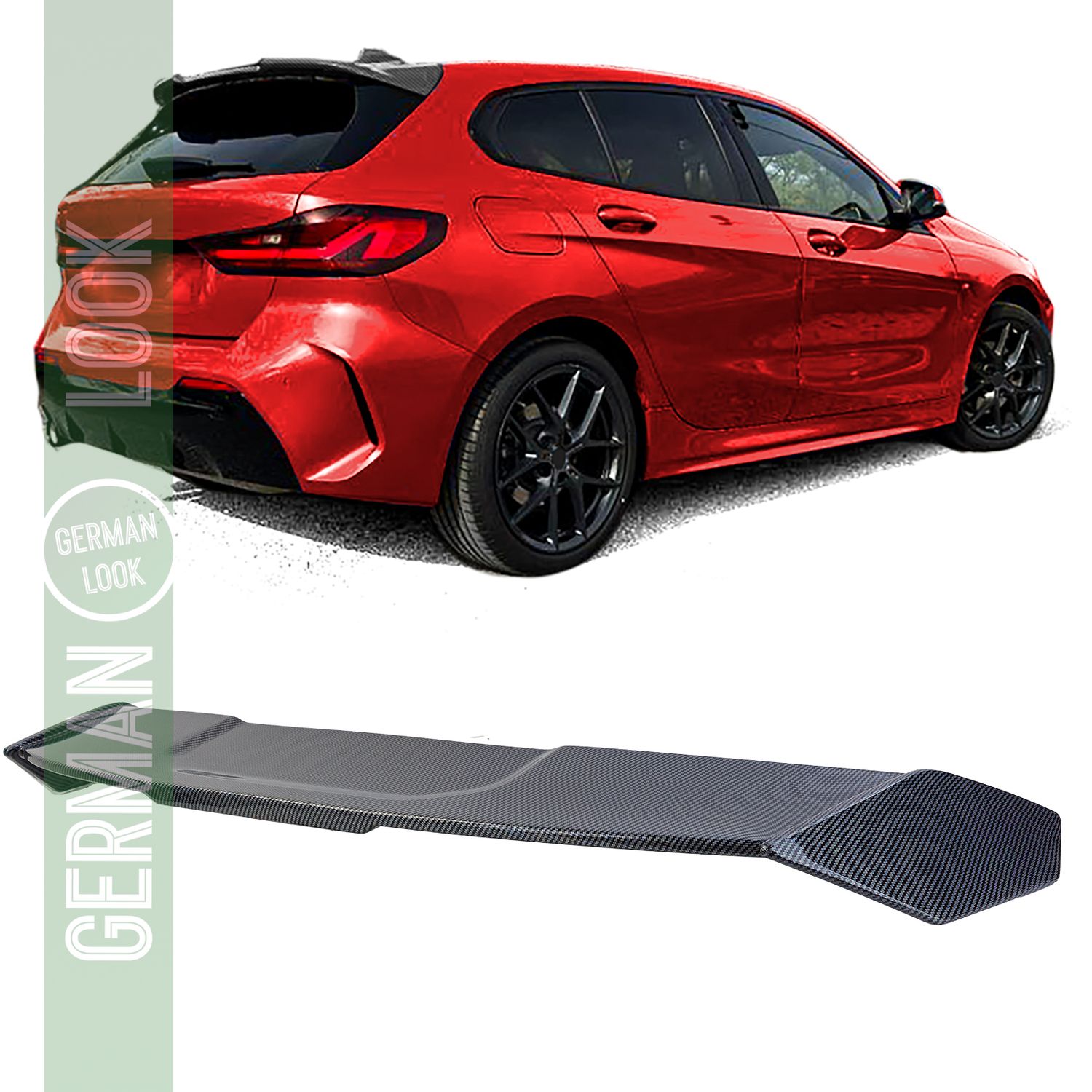 Becquet arrière de toit Performance aspect carbone sur mesure pour BMW Série 1 F40 à partir de 2019