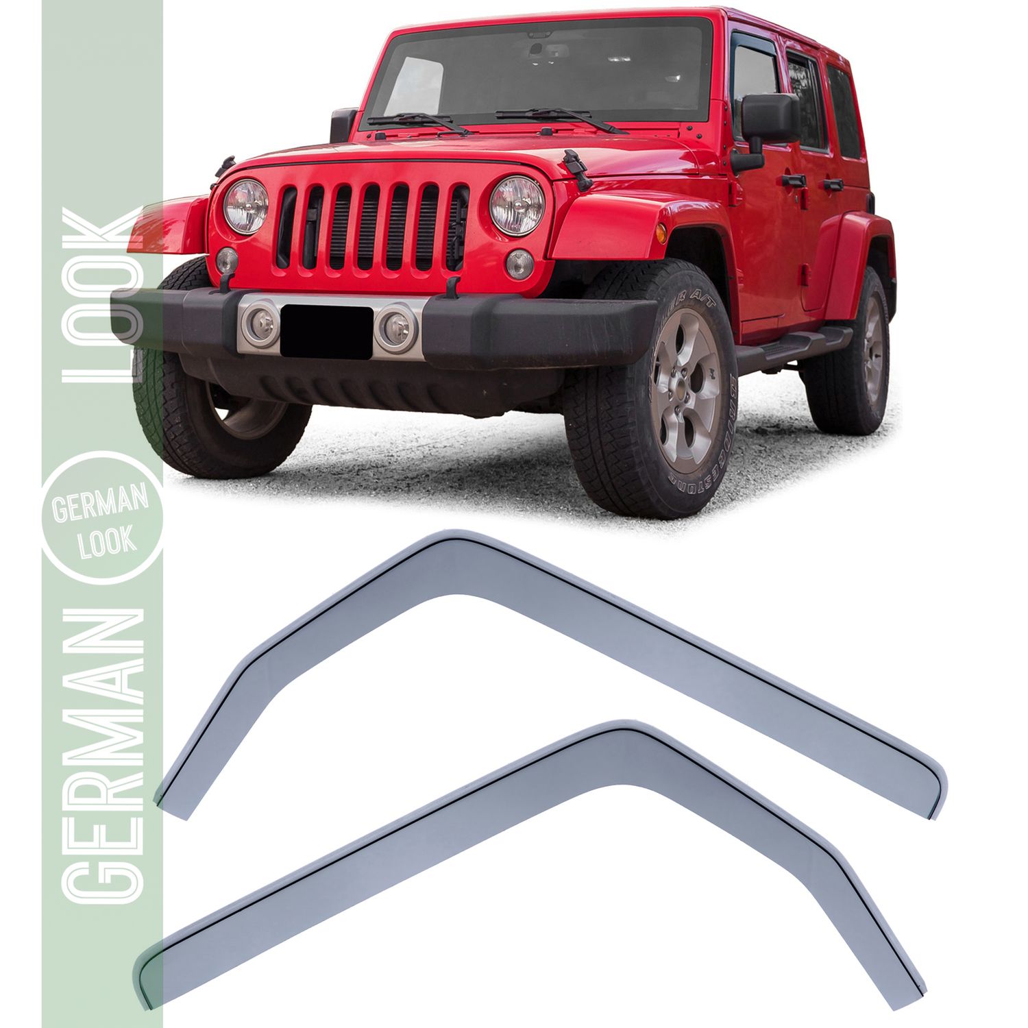 Déflecteur de vent et de pluie, protection contre le vent, fumée noire, pour Jeep Wrangler JK 07-18